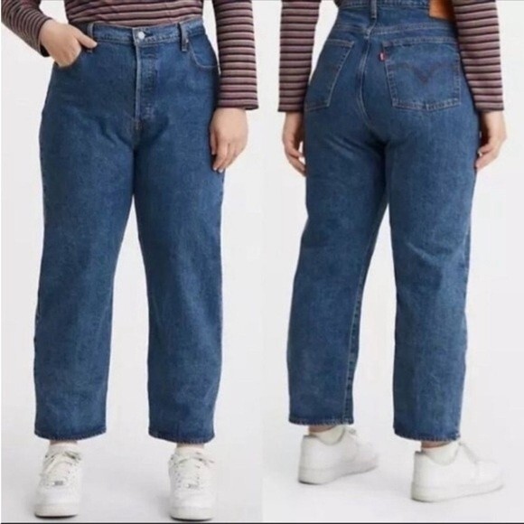 Levi’s Ribcage Straight Leg Jeans Light Wash Button Fly Size 22W - Picture 2 of 11